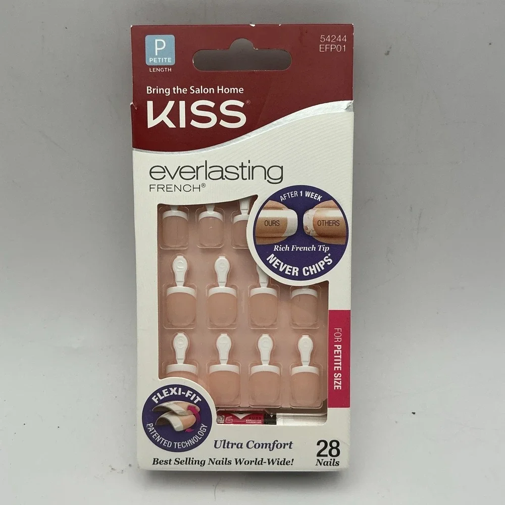 KISS Everlasting French Tip Nails Petite Flexi-Fit 28 ct